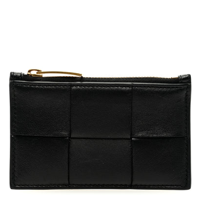 Bottega Veneta Nappa Maxi Intrecciato Zip Card Holder Black 1 of 6