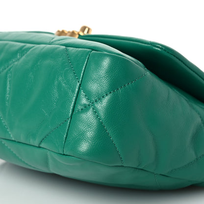 Chanel Goatskin Quilted Medium Chanel 19 Flap Green 11 of 12