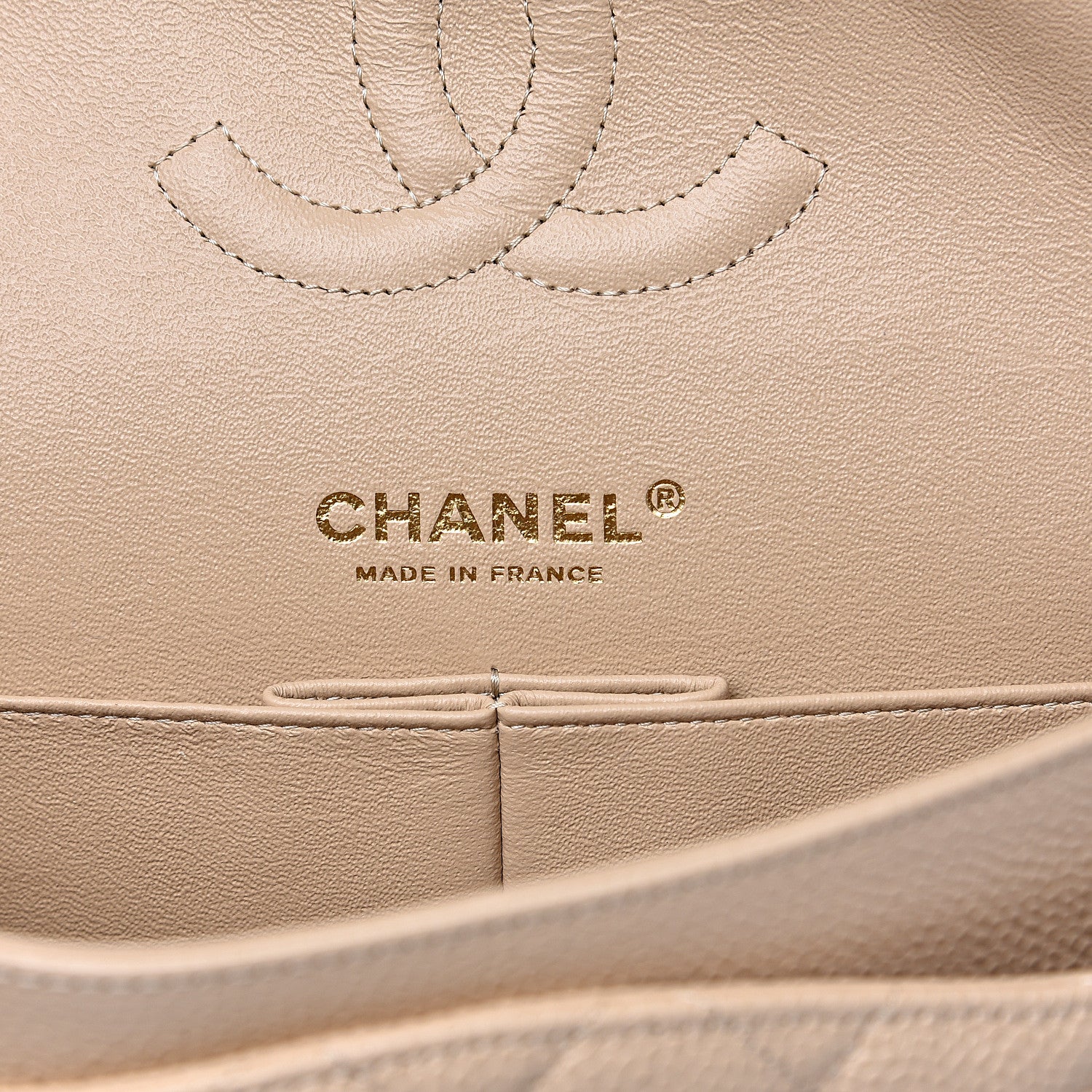 Chanel Caviar Quilted Medium Double Flap Beige Clair 5 of 11