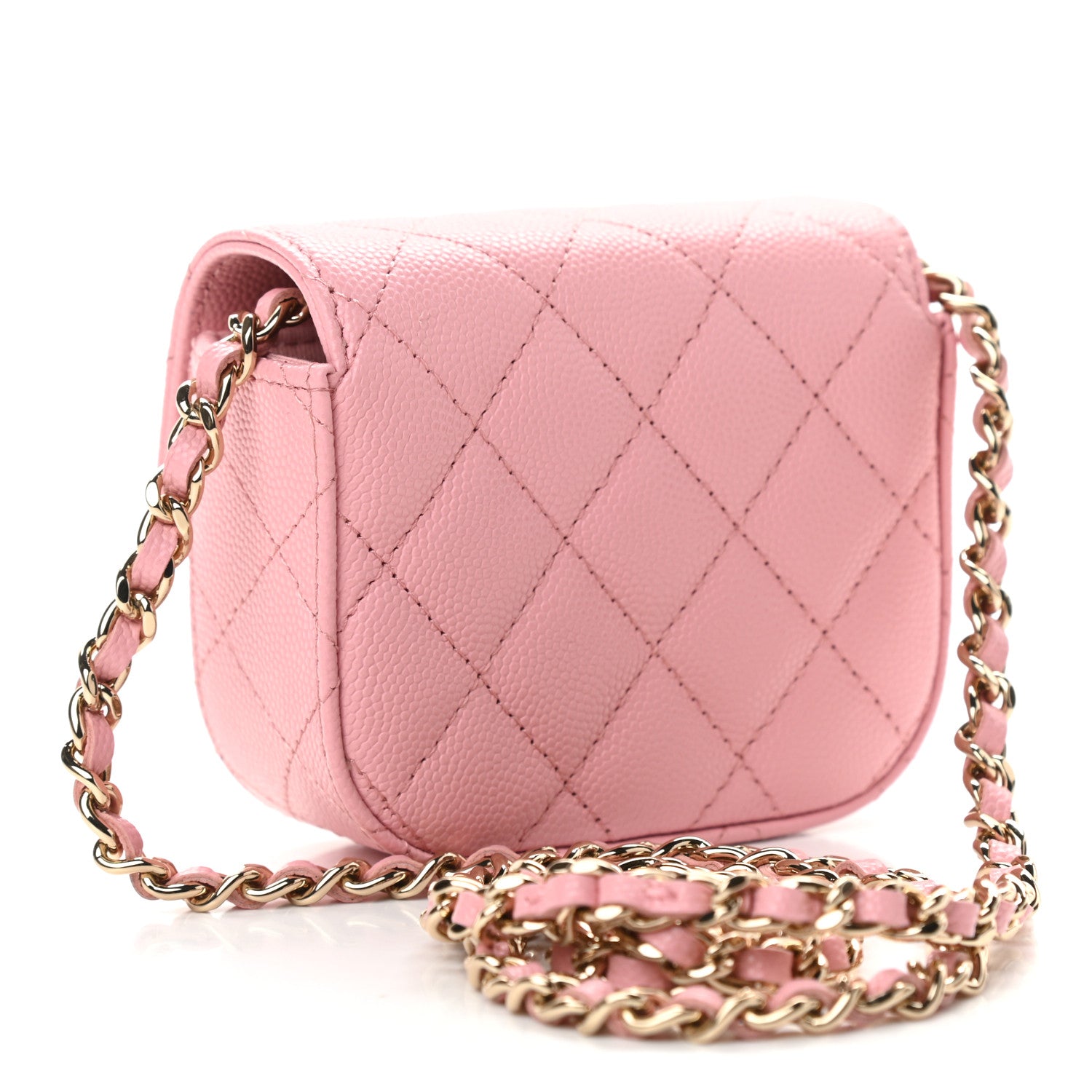 Chanel Caviar Quilted Mini Clutch With Chain Pink 3 of 10