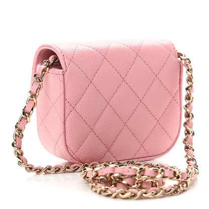 Chanel Caviar Quilted Mini Clutch With Chain Pink 3 of 10