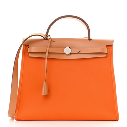 Hermes Toile Vache Hunter Herbag Zip 31 PM Orange 3 of 15