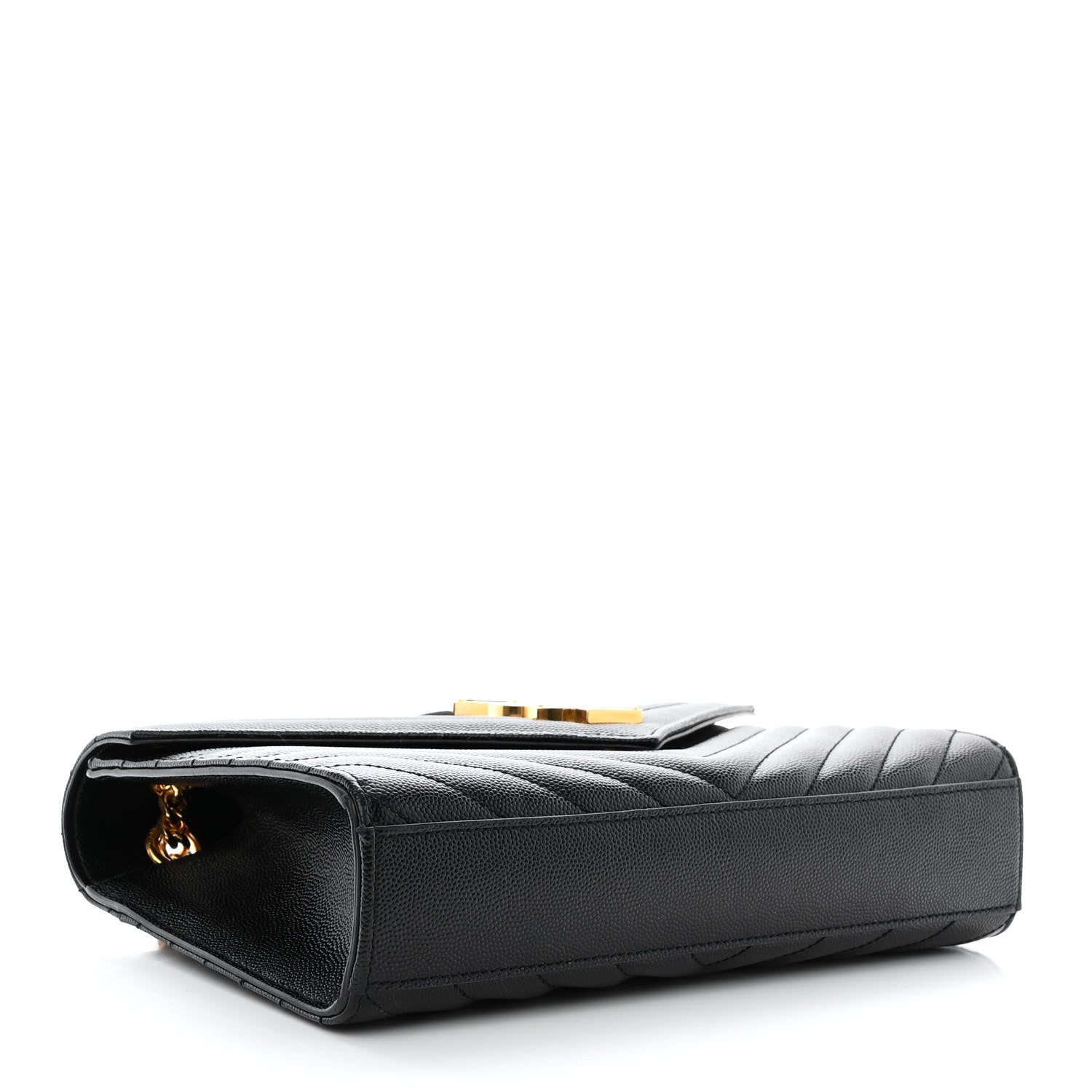 Saint Laurent Grain De Poudre Matelasse Chevron Medium Monogram Satchel Black 4 of 11