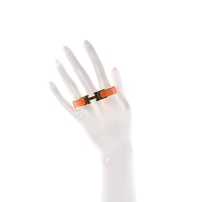 Hermes Enamel Narrow Clic Clac H Bracelet PM Orange 2 of 4