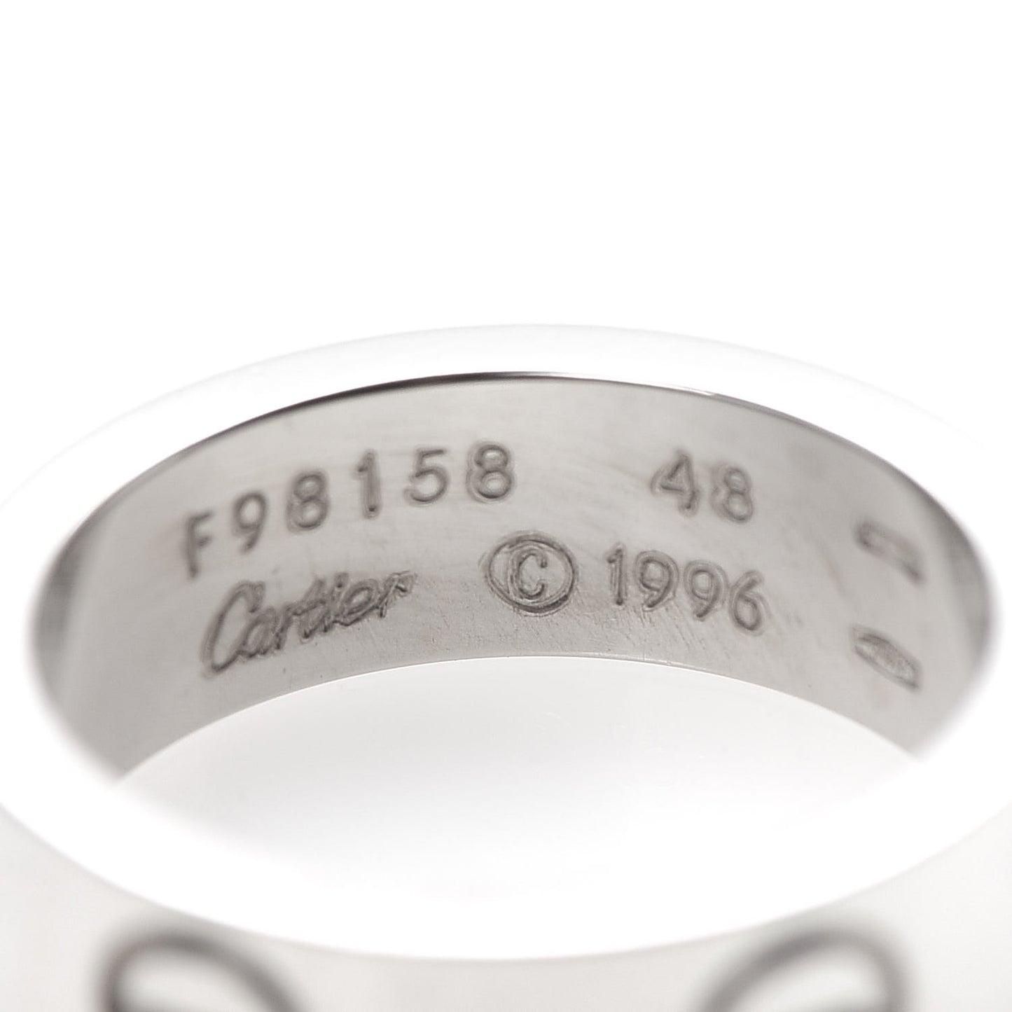 18K White Gold 5.5mm LOVE Ring 48 4.5