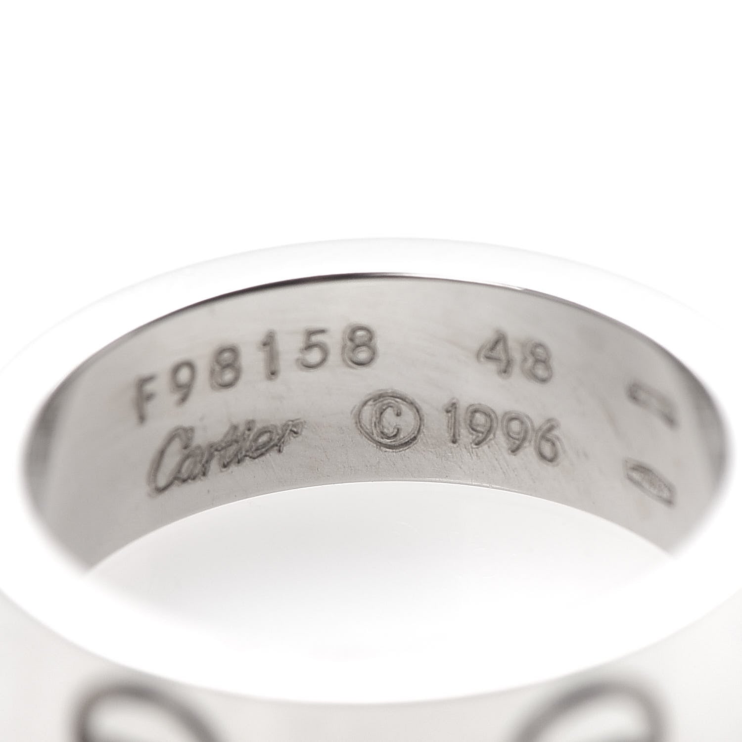 Cartier 18K White Gold 5.5mm LOVE Ring 48 4.5 4 of 4
