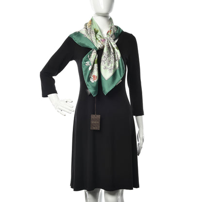 Gucci Silk Twill Wondergardenia Square Scarf Emerald 2 of 5