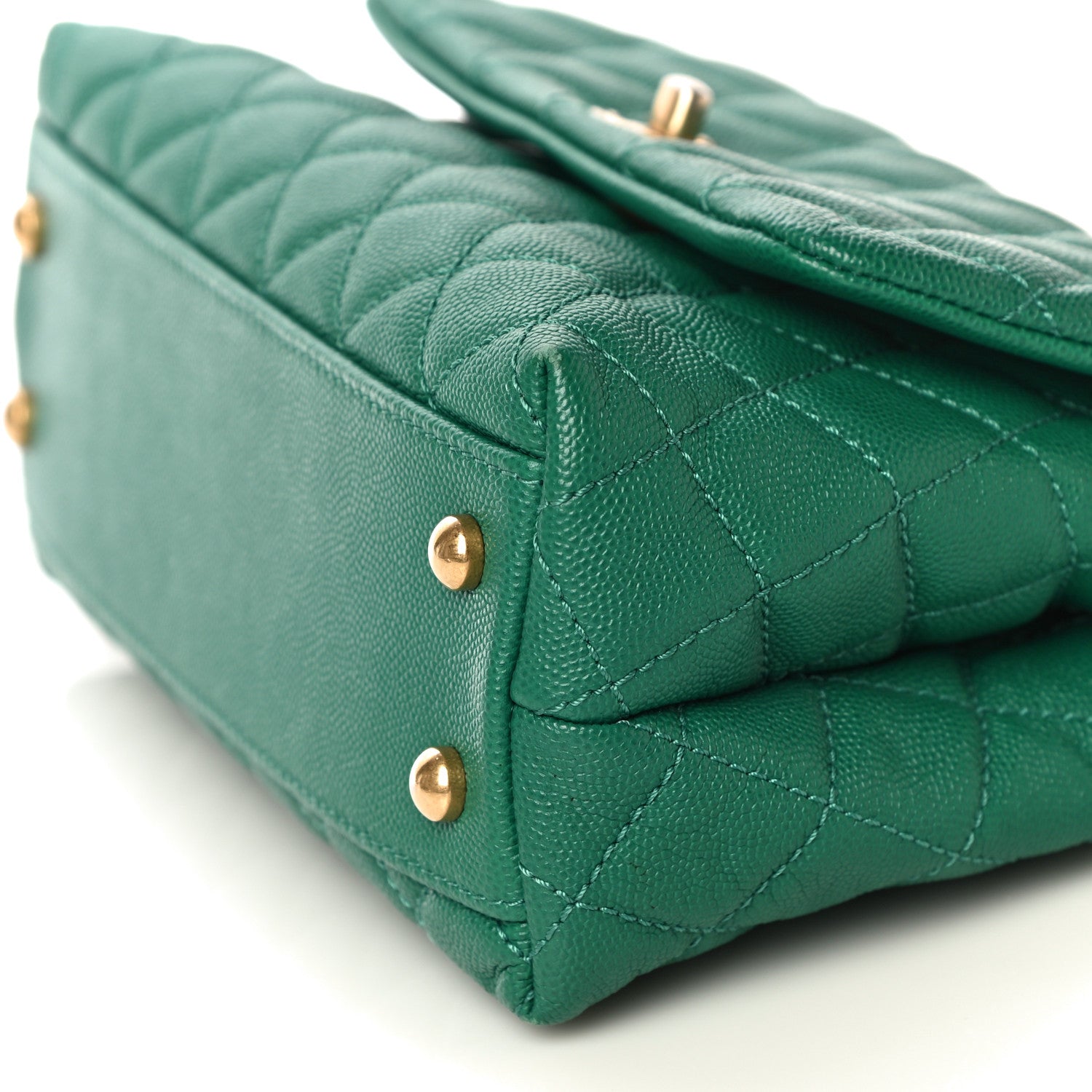 Chanel Caviar Quilted Mini Coco Handle Flap Green 10 of 10