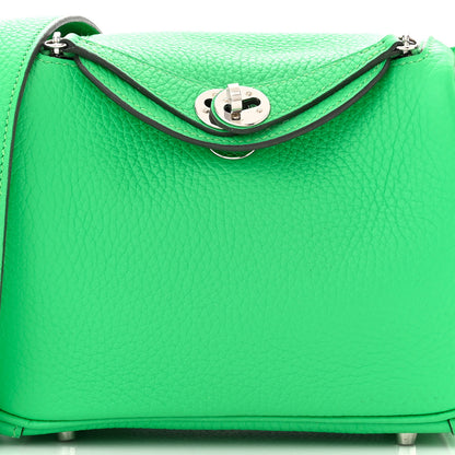 Hermes Taurillon Clemence Mini Lindy 20 Vert Comics 8 of 10