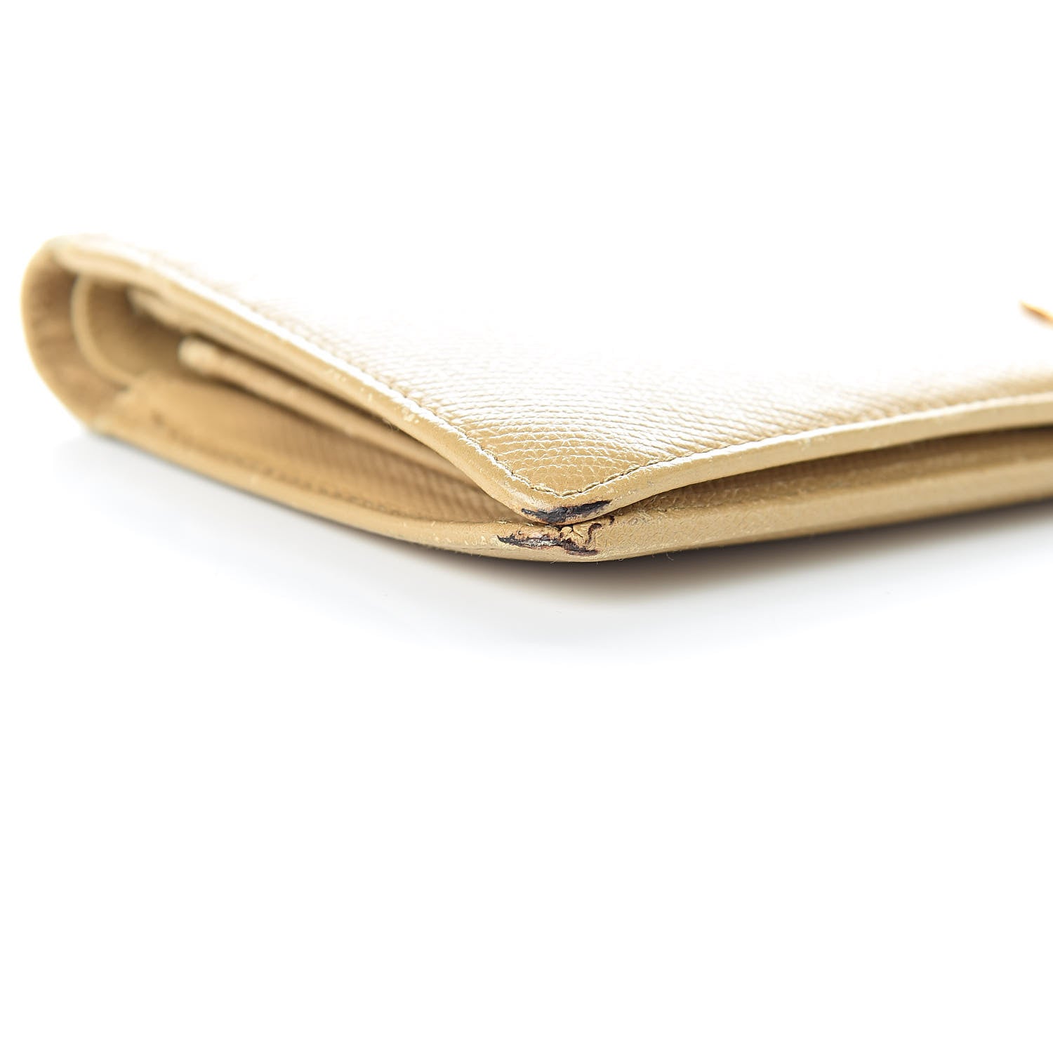 Chanel Grained Calfskin CC Button Yen Wallet Beige 19 of 20