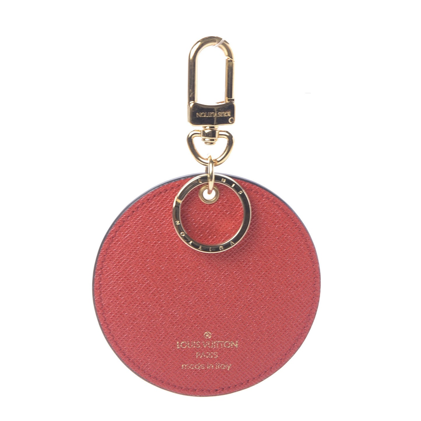 Calfskin Monogram Check Bag Charm Key Holder Red