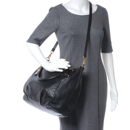 Prada Cervo Shine Tote Black 2 of 6
