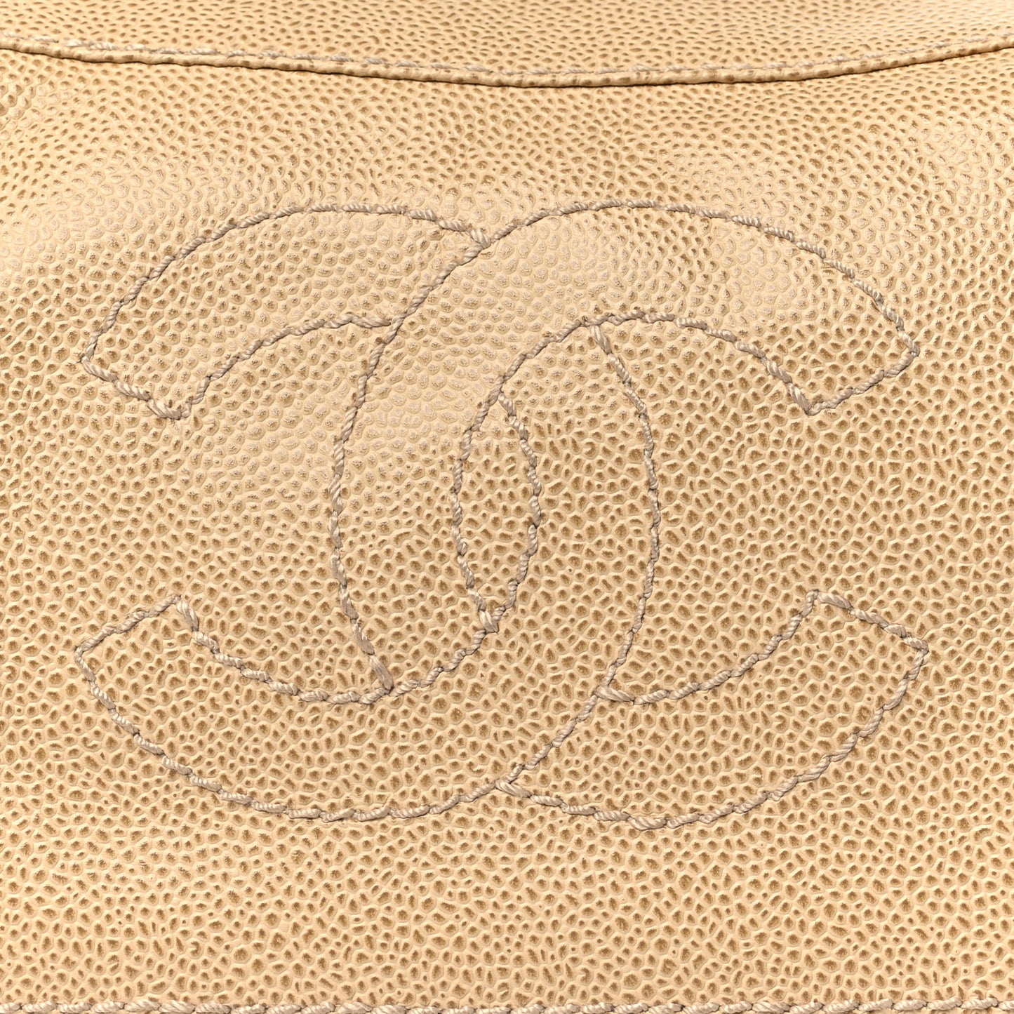 Caviar CC Wood Chain Hobo Beige