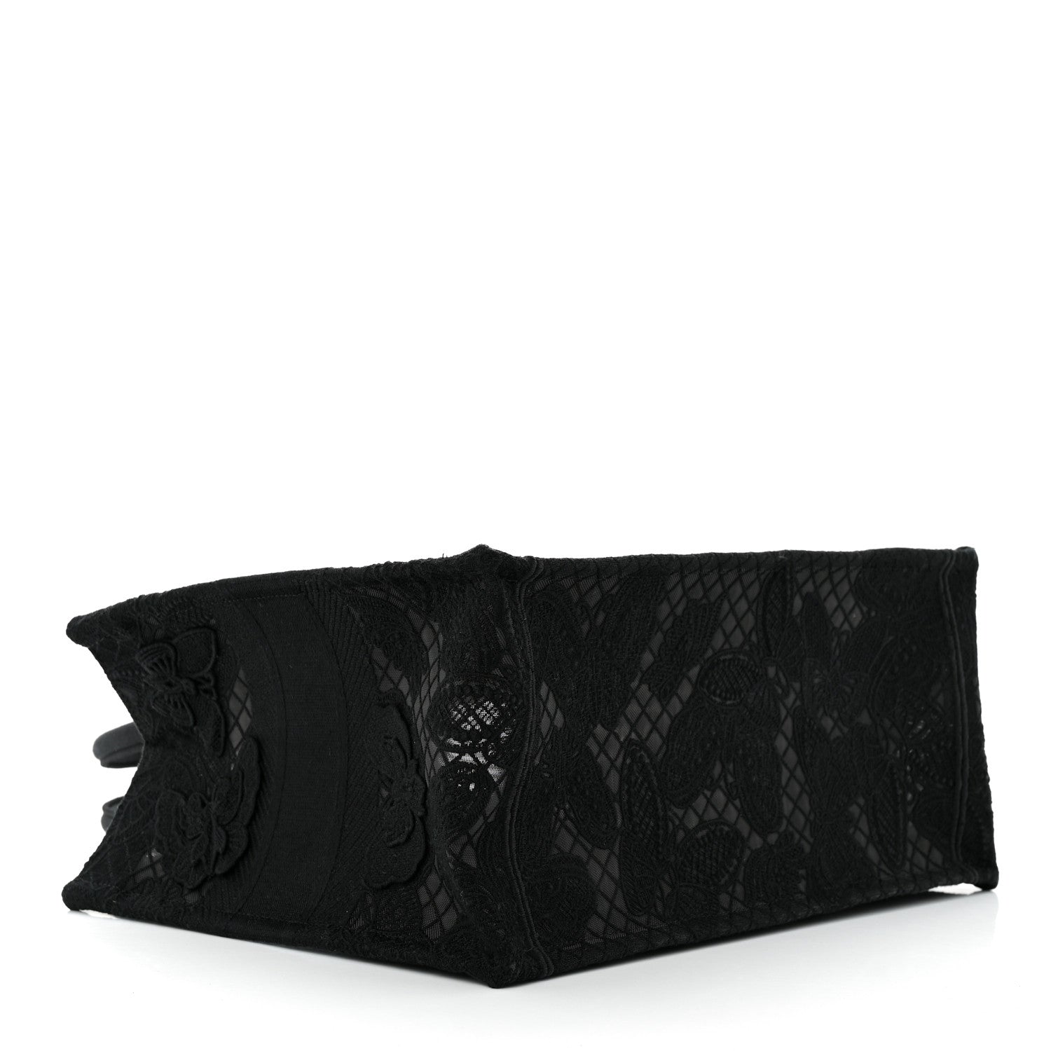 Christian Dior Embroidered 3D Macrame D-Lace Butterfly Medium Book Tote Black Multicolor 4 of 10