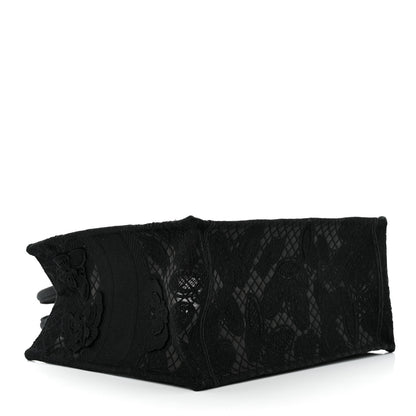 Christian Dior Embroidered 3D Macrame D-Lace Butterfly Medium Book Tote Black Multicolor 4 of 10