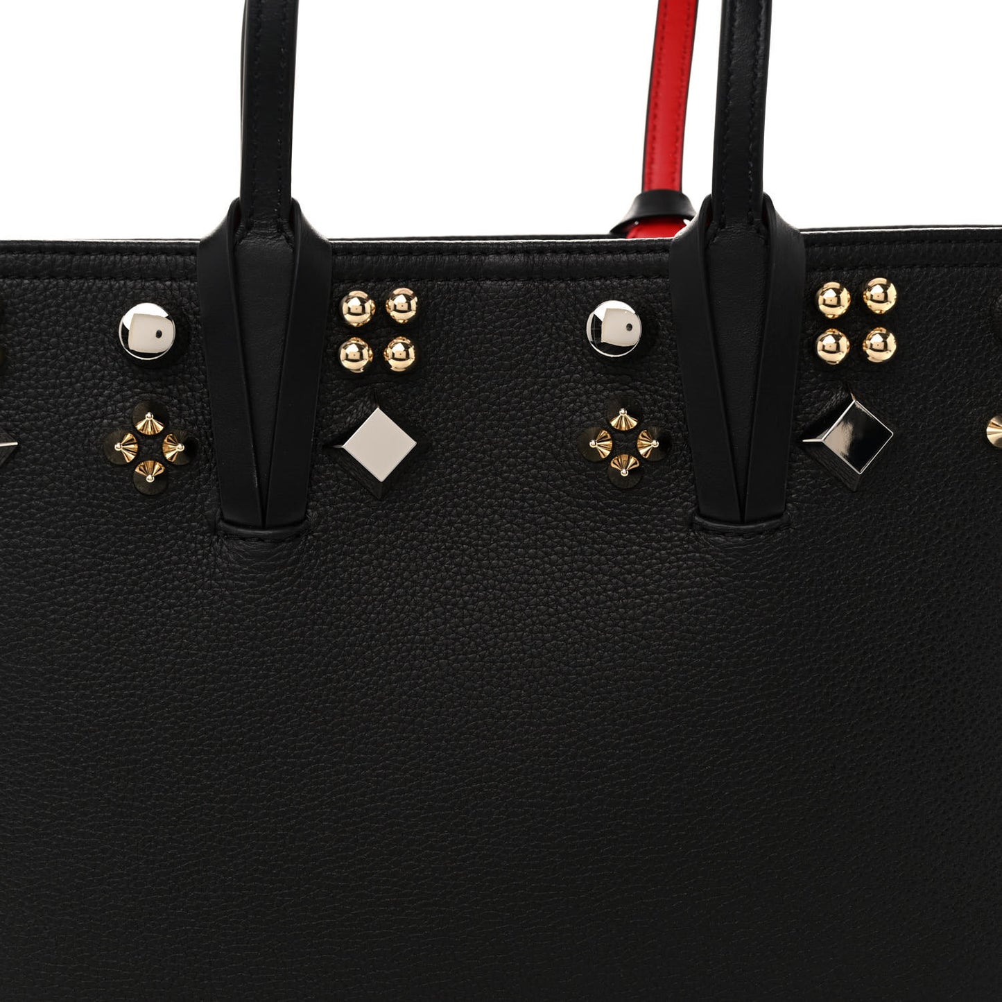 Calfskin Spikes Small East West Cabata Tote Black