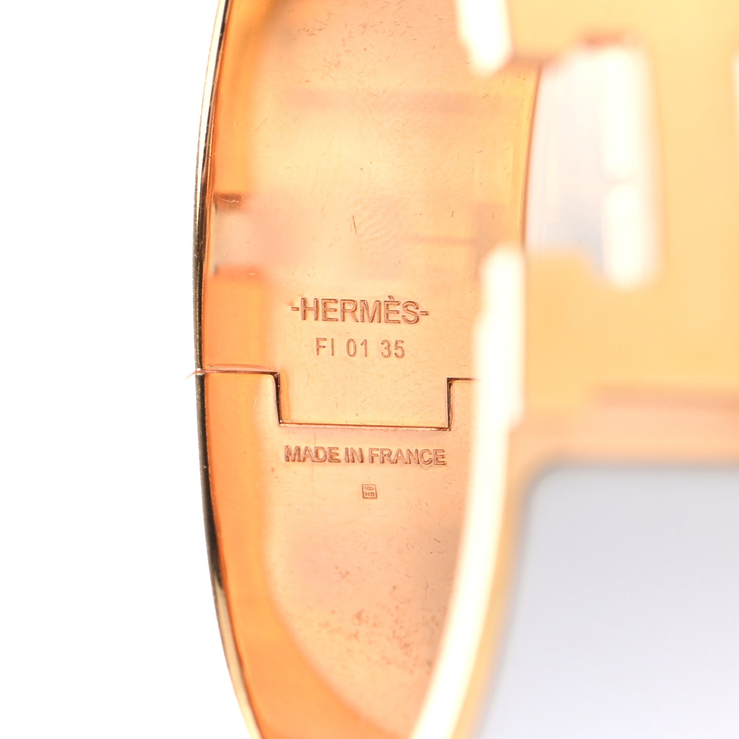 Enamel Wide Clic Clac H Bracelet PM White