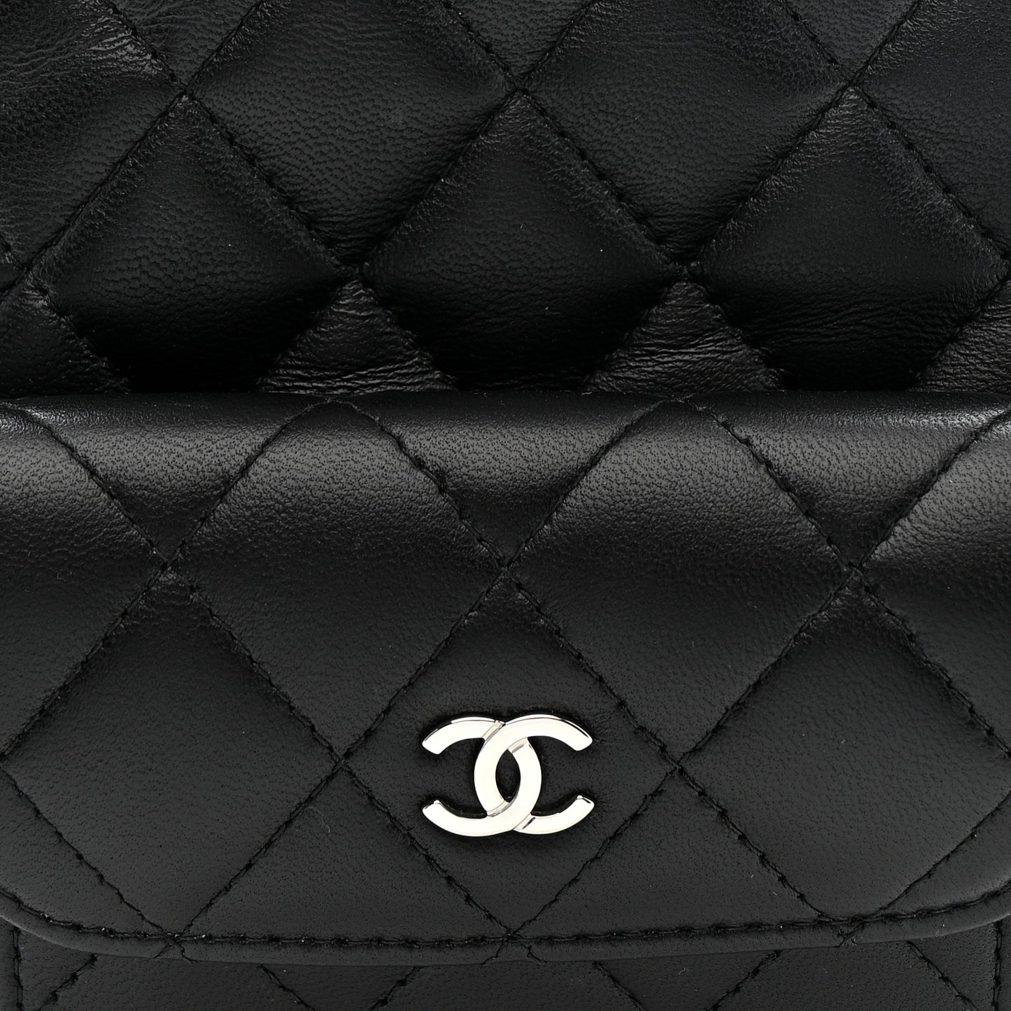 Lambskin Quilted CC Mini Classic Backpack Black