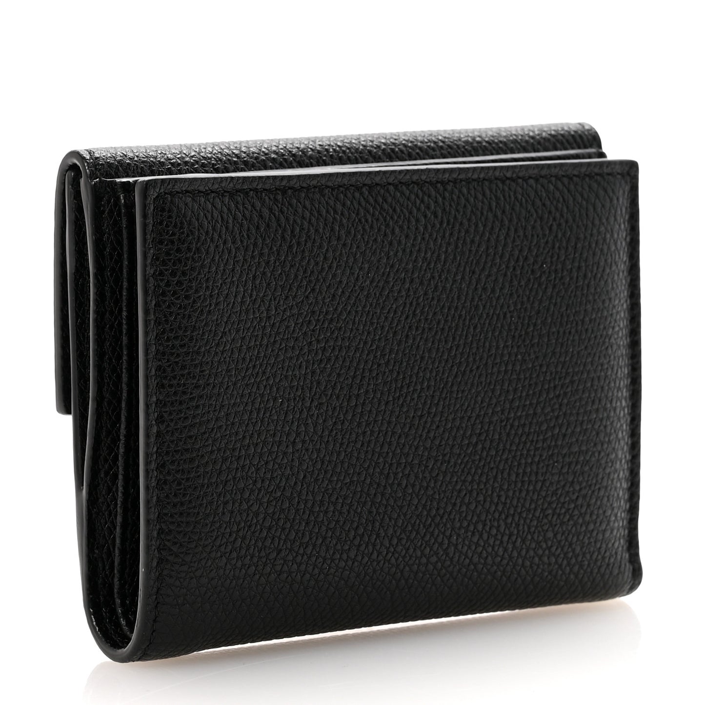 Grainy Calfskin VSling Compact Wallet Black