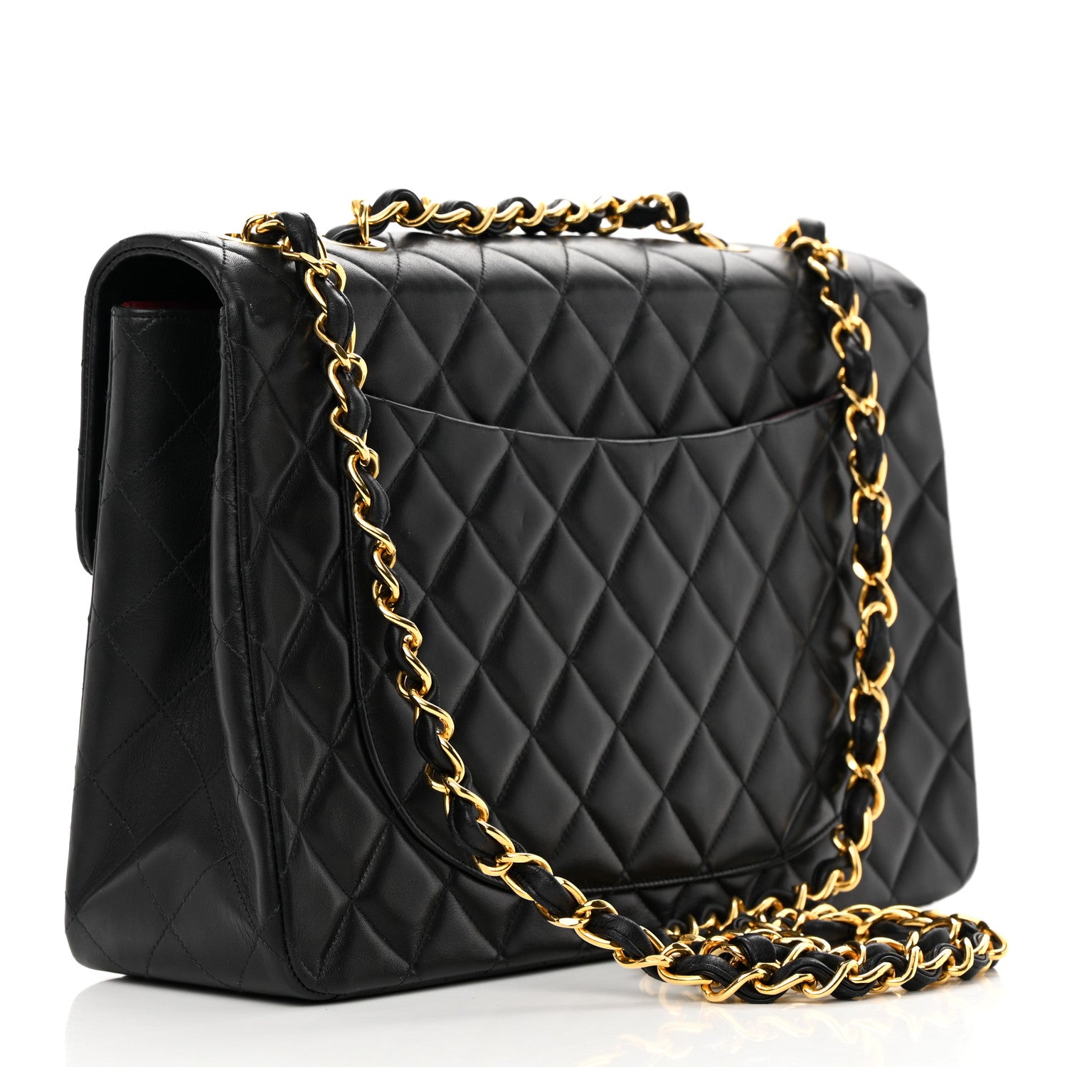 Chanel Lambskin Quilted XL Jumbo Single Flap Black 3 of 15