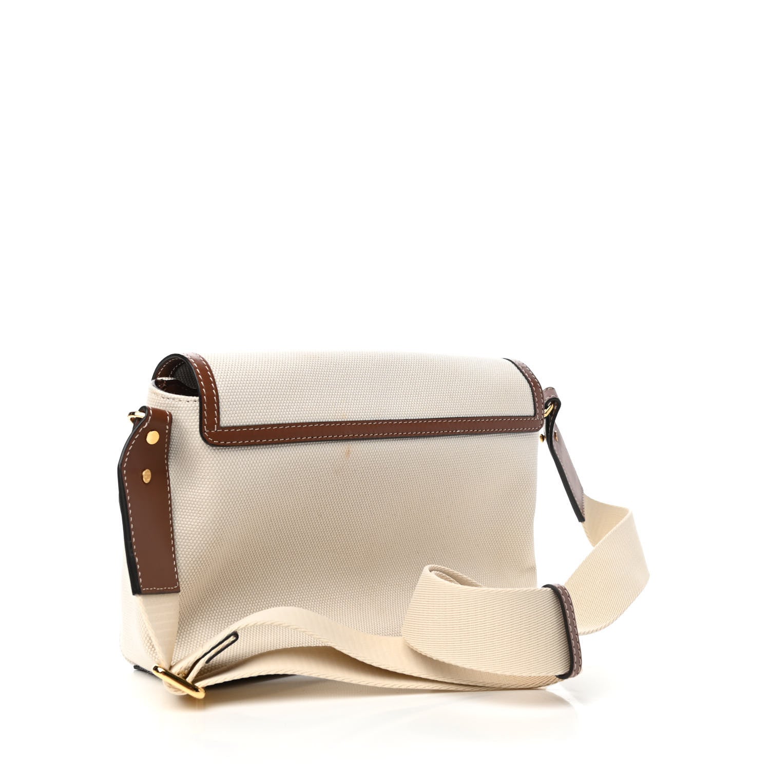 Burberry Canvas Horseferry Print Note Crossbody Bag Natural Tan Fiery Red 2 of 4