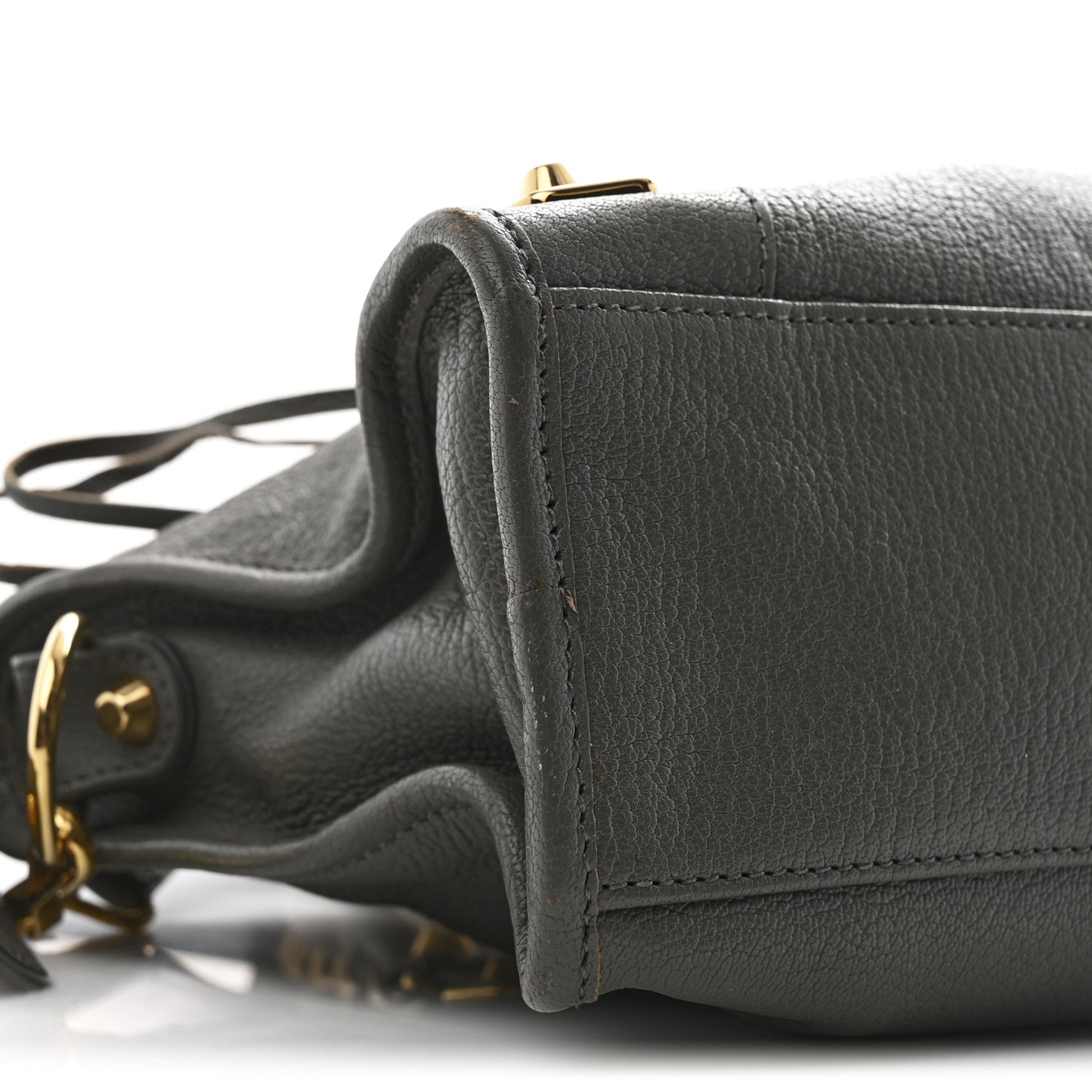 Chevre Gold Metallic Edge Hardware S City Gris Acier