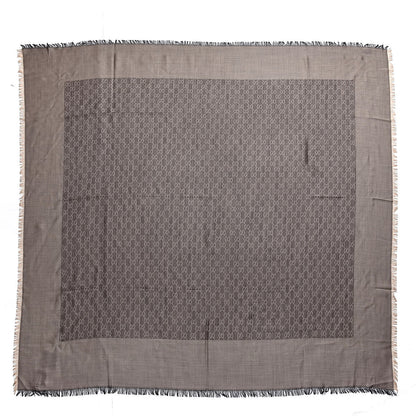 Gucci Wool Silk GG Monogram GGLight Fringe Shawl Brown Beige 1 of 4