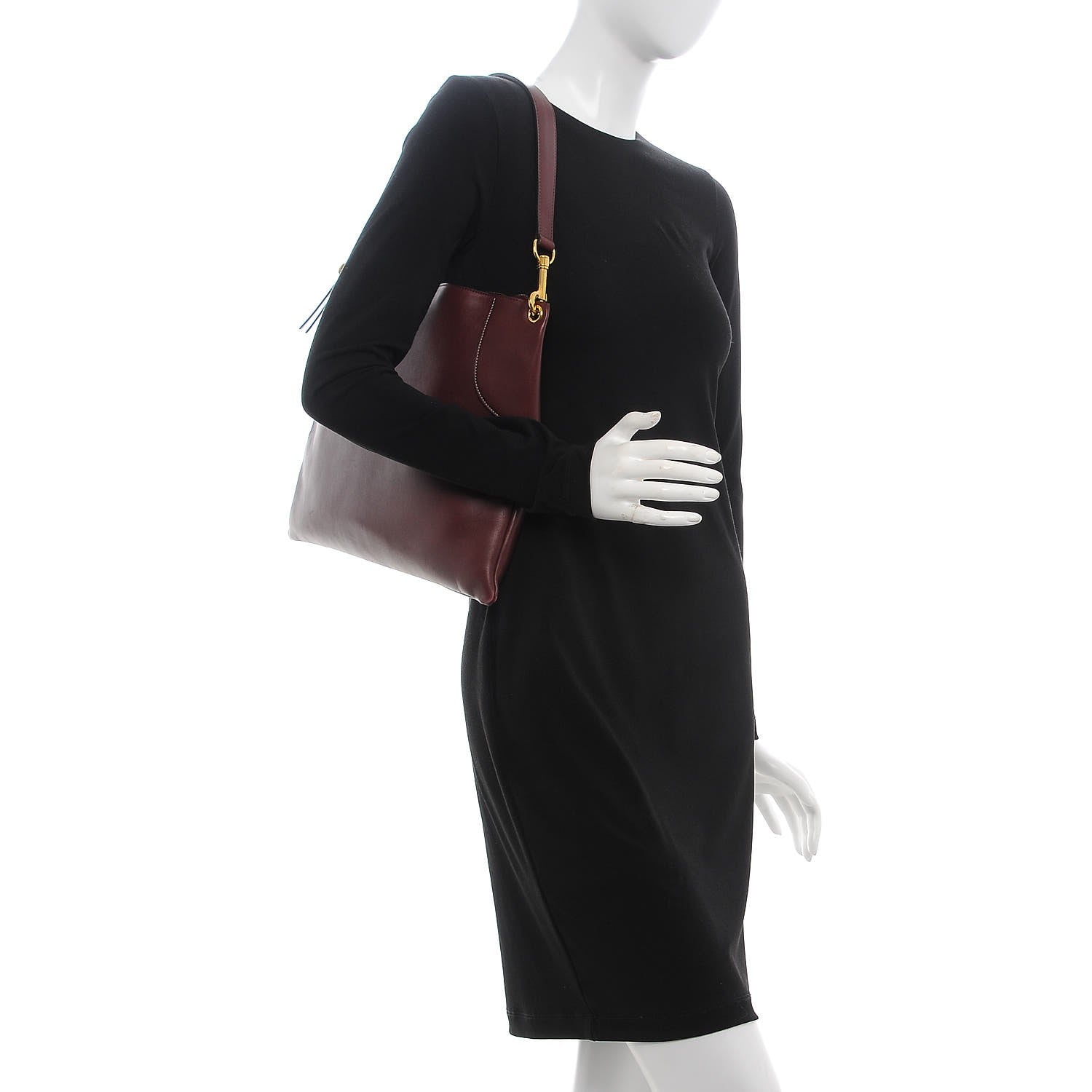 Celine Natural Calfskin Flat Bag Burgundy 2 of 10