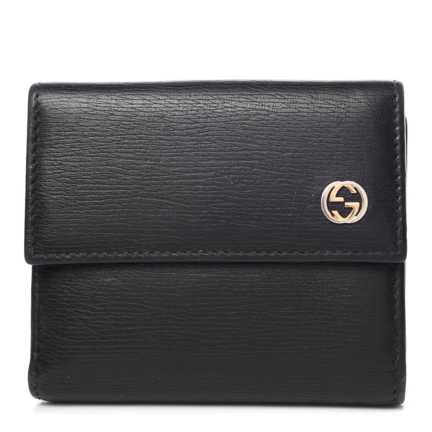 Calfskin Interlocking G French Wallet Black