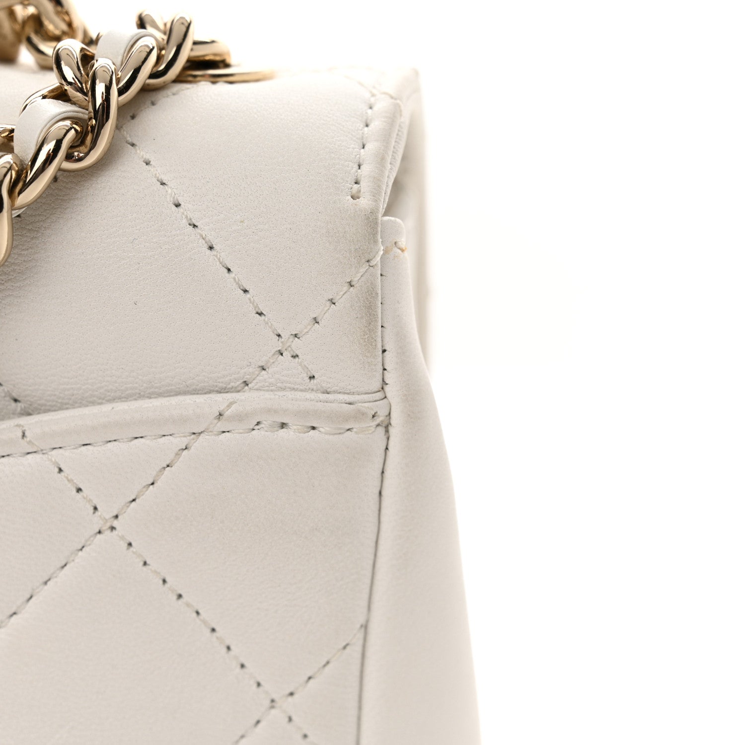 Chanel Lambskin Quilted Studded Beauty Begins Flap White 12 of 17