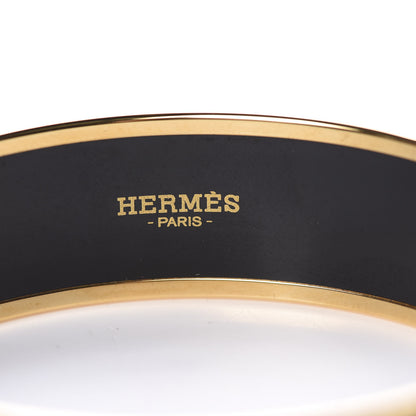 Hermes Enamel Printed Wide Balcons du Guadalquivir Bracelet 70 Gold 4 of 6