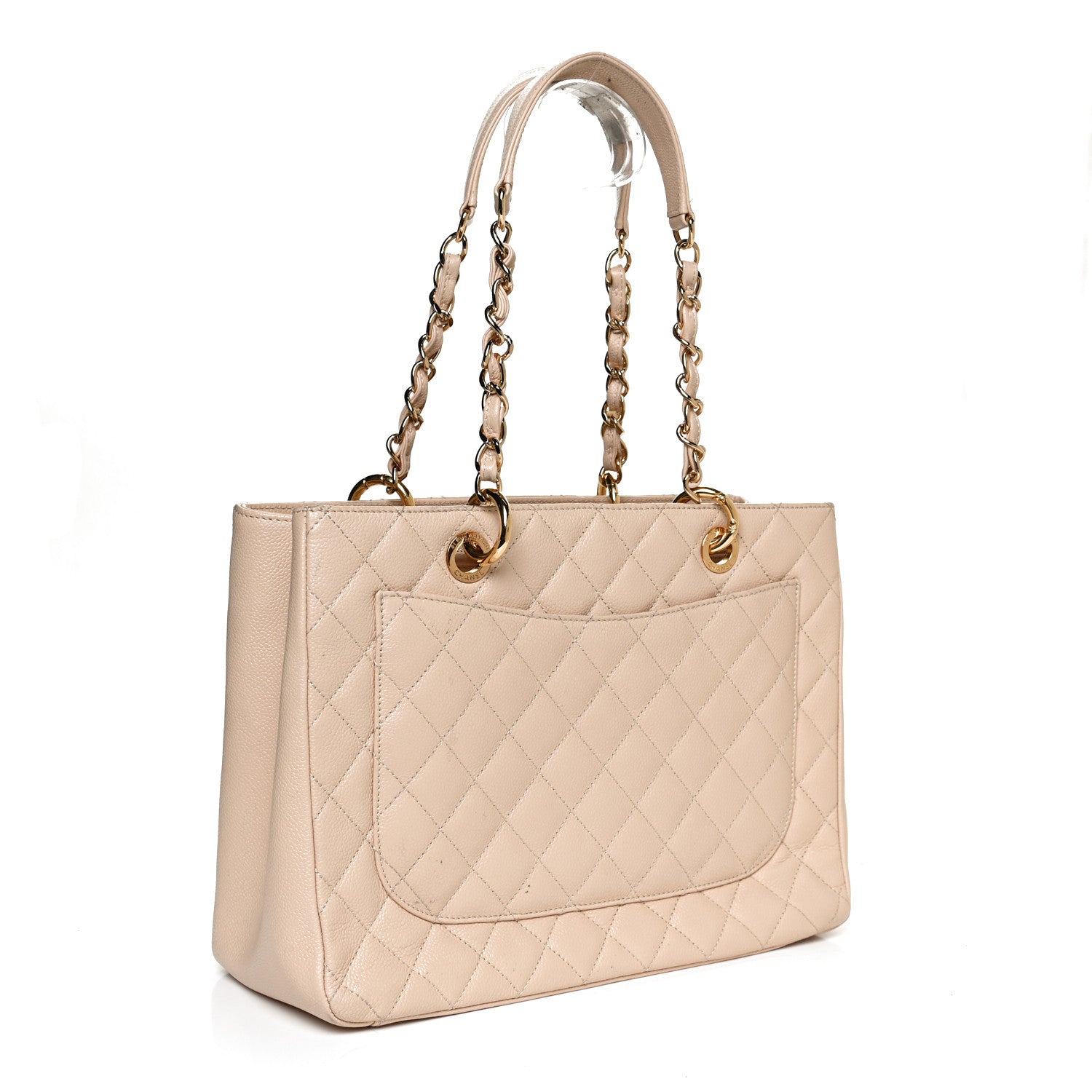 Chanel Caviar Quilted Grand Shopping Tote GST Beige Clair 3 of 15