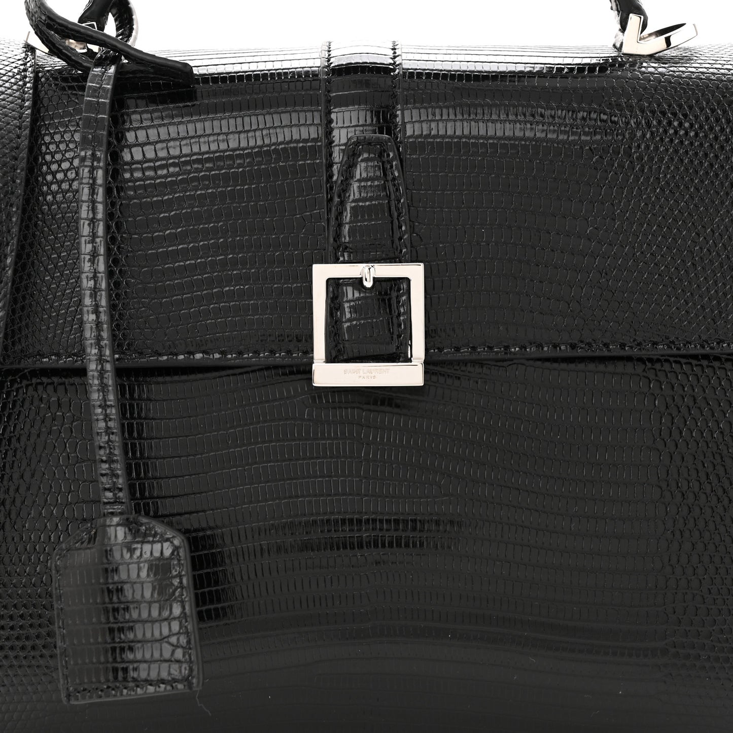 Lizard Le Fermoir Top Handle Bag Small Black