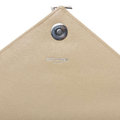Saint Laurent Sheepskin Matelasse Chevron Monogram Large College Satchel Beige 5 of 14