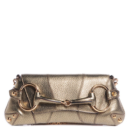 Gucci Calfskin Small Horsebit Chain Clutch Gold 1 of 7