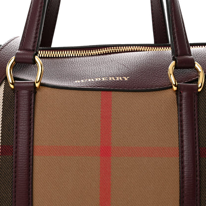 Burberry House Check Derby Calfskin Medium Alchester Bowling Bag Mahogany Red 9 of 12
