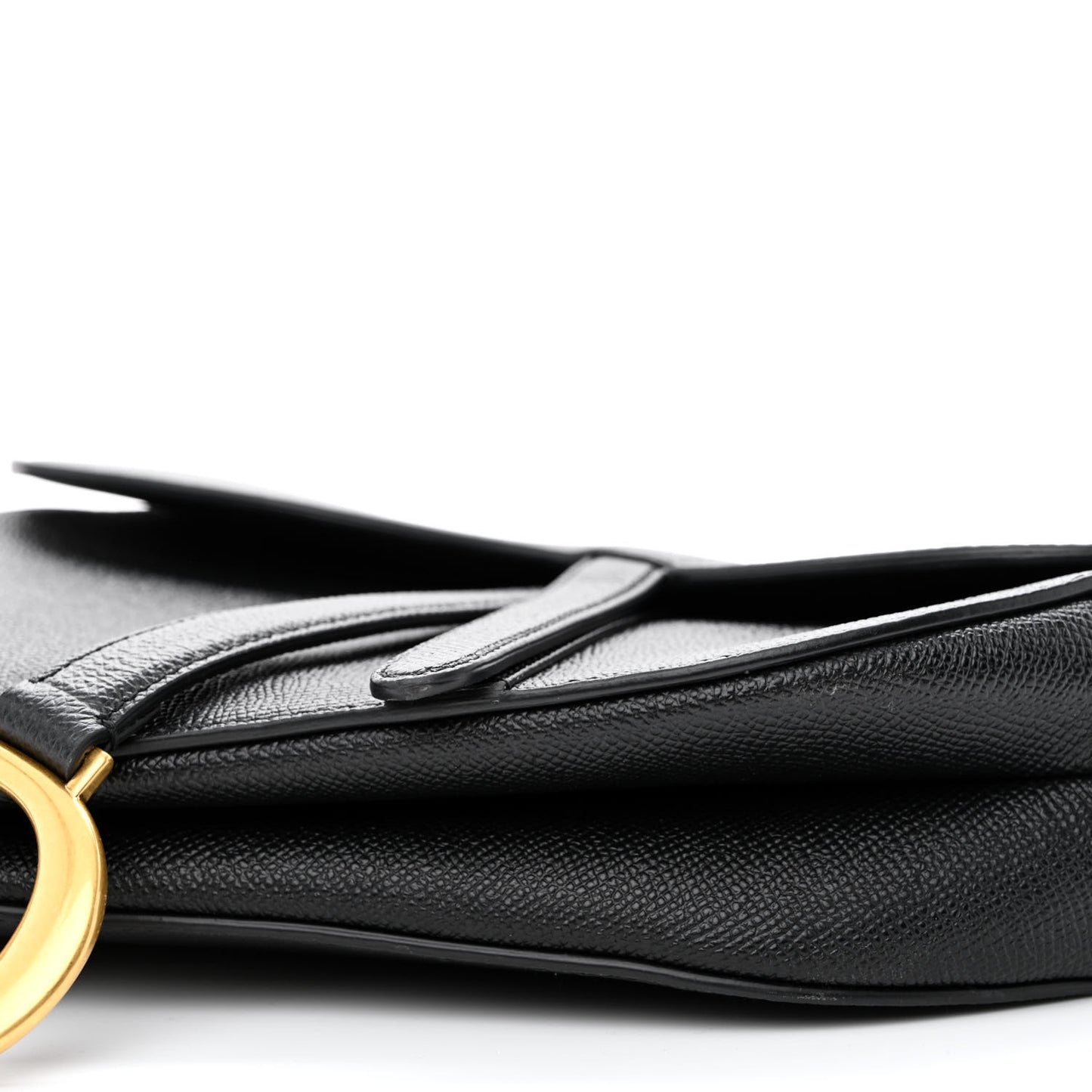 Grained Calfskin Saddle Bag Black