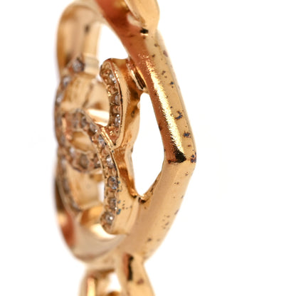 Chanel Resin Crystal Heart CC Chain Necklace Gold Blue 8 of 9