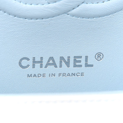 Chanel Perforated Lambskin Quilted Medium Double Flap Light Blue Light Purple White 6 of 9