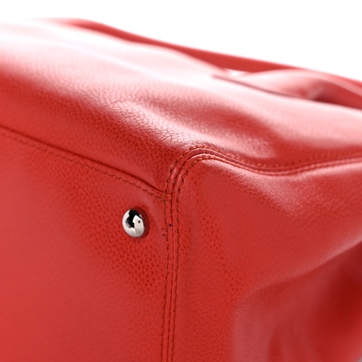 Calfskin Small Cerf Shopper Tote Red