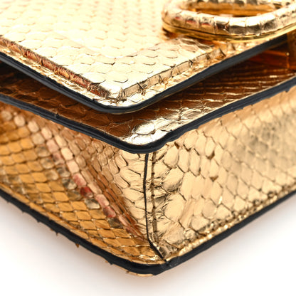 Valentino Garavani Metallic Snakeskin Vlogo Mini Shoulder Bag  Gold 7 of 9