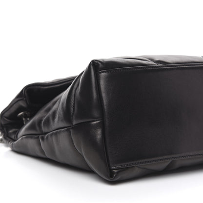 Saint Laurent Lambskin Quilted Medium Loulou Puffer Monogram Chain Satchel Black 8 of 11