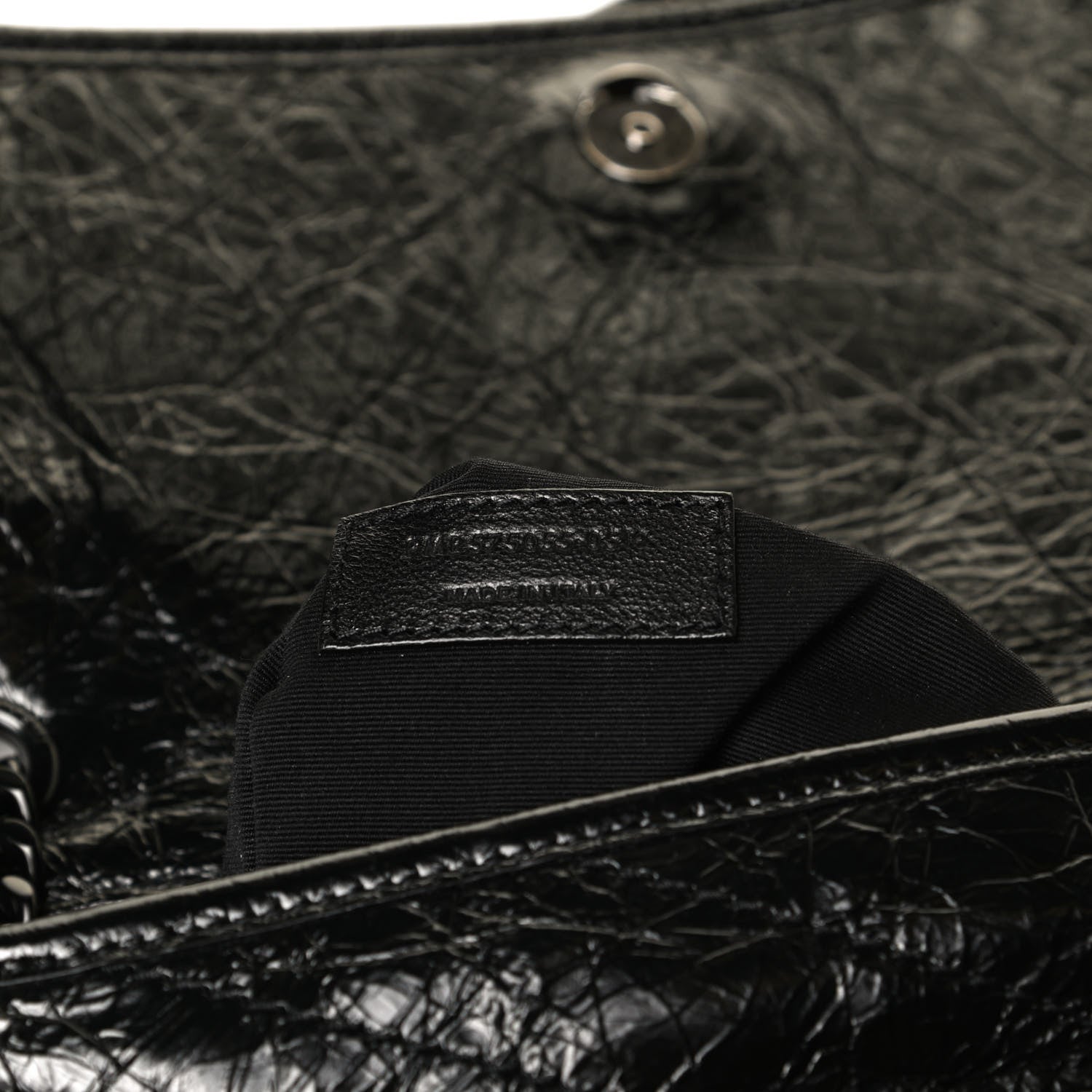 Saint Laurent Crinkled Calfskin Matelasse Monogram Medium Niki Chain Satchel Black 12 of 18