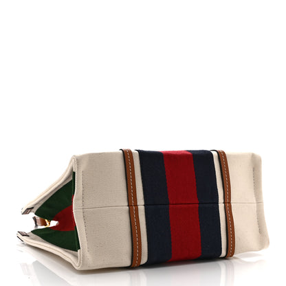Gucci Canvas Calfskin Web Small Interlocking G Tote Bag Red Blue 4 of 11