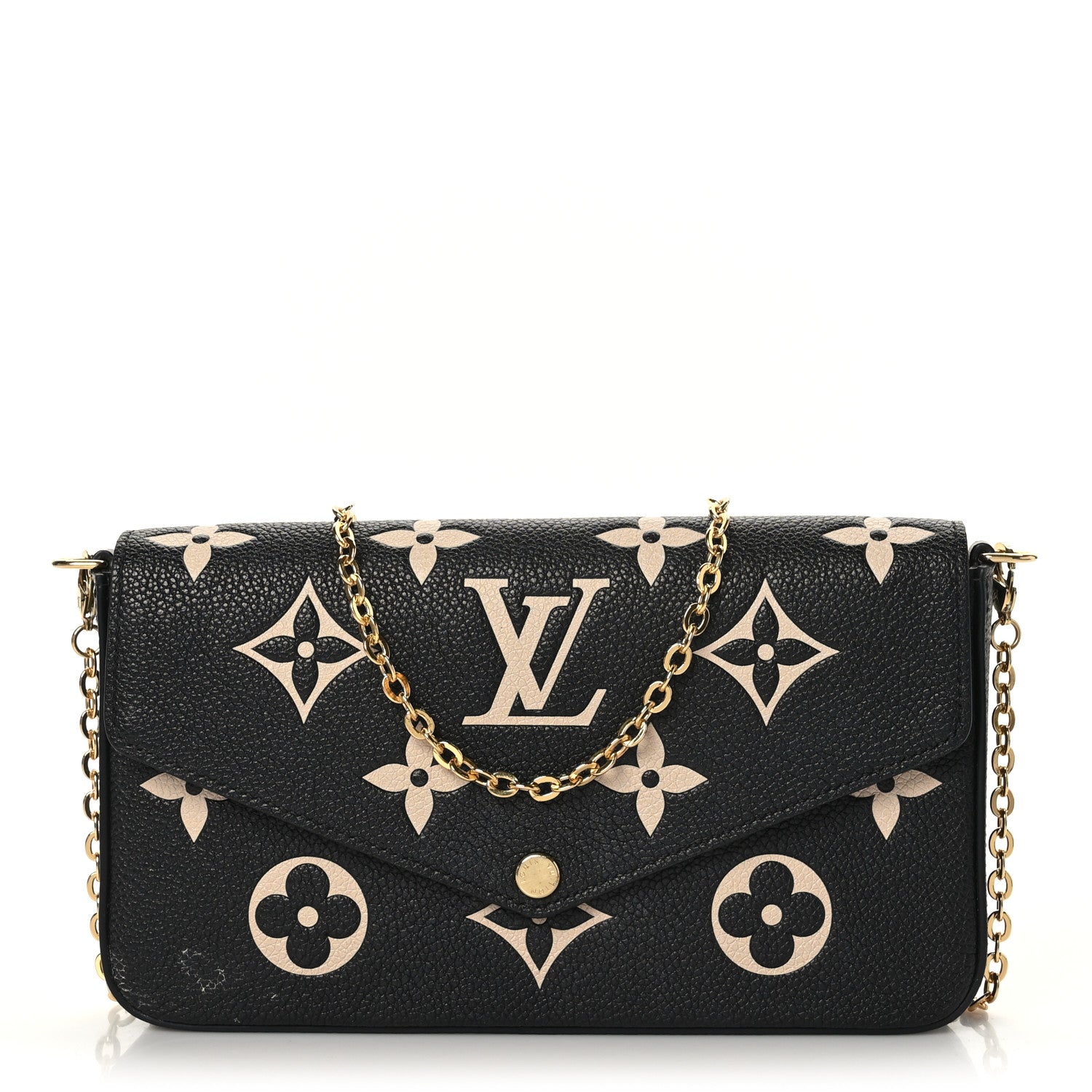 Louis Vuitton Empreinte Monogram Giant Felicie Pochette Black Beige 1 of 10