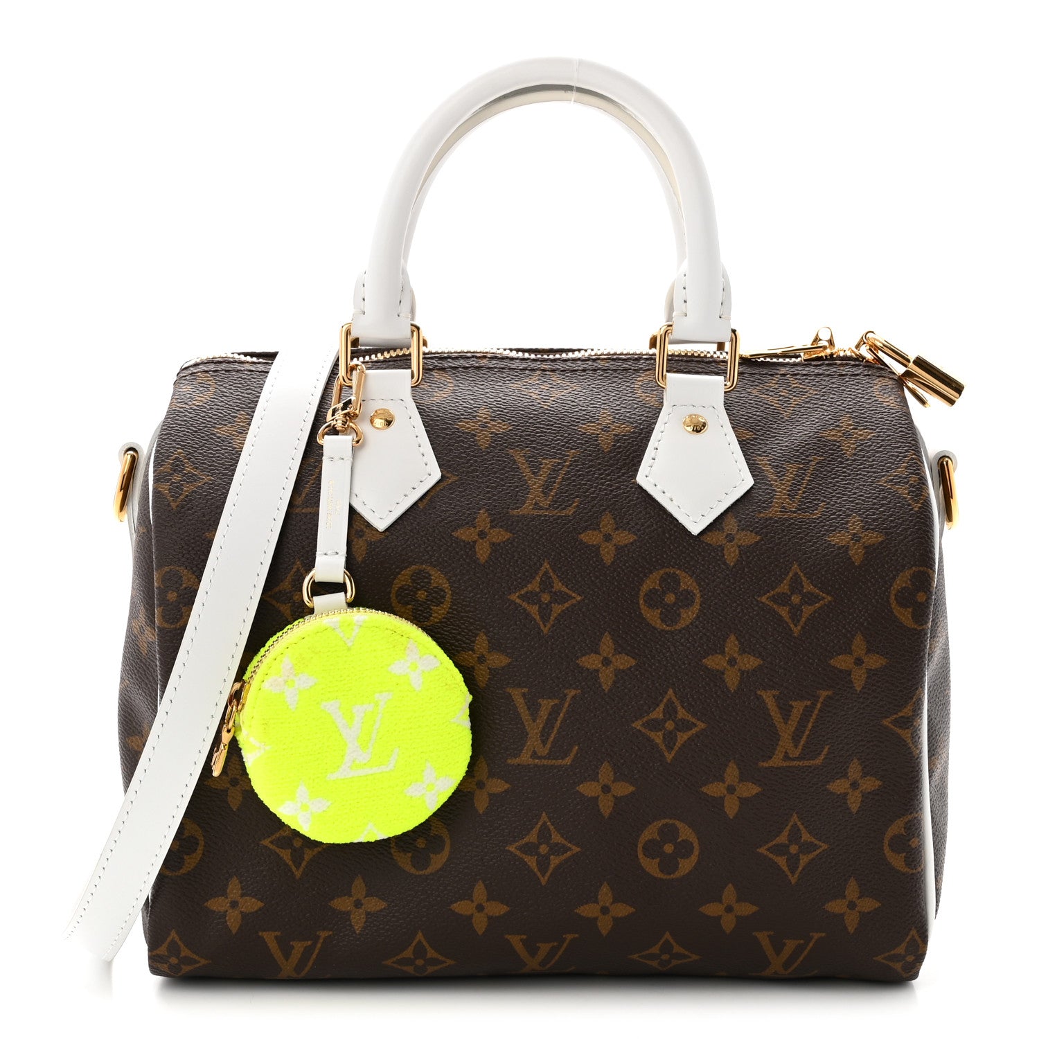 Louis Vuitton Monogram LV Match Speedy Bandouliere 25 White 1 of 10