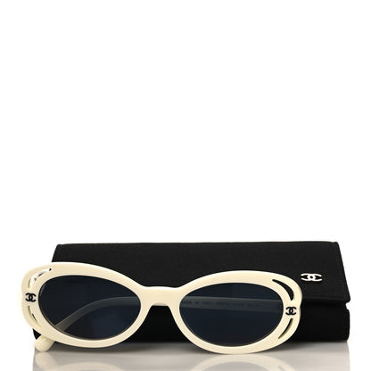 Chanel Acetate Oval Sunglasses 71571A White 7 of 7