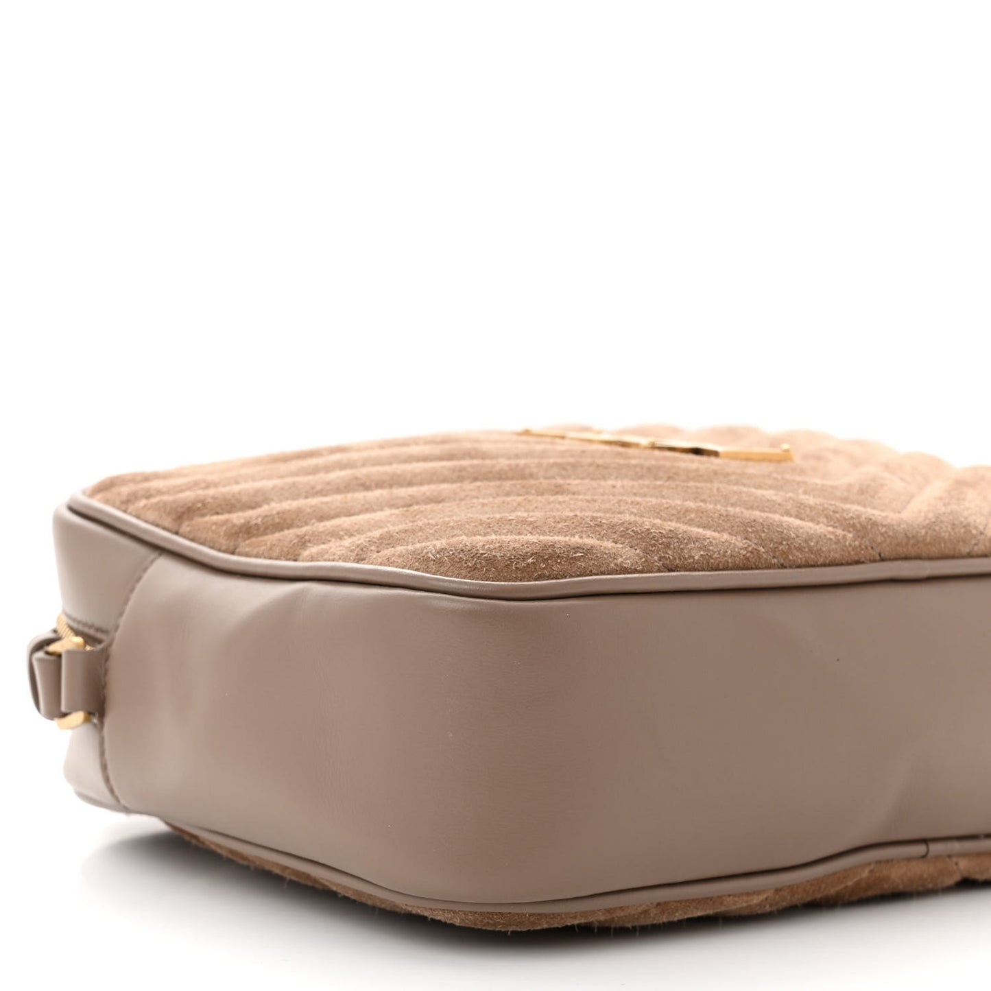 Suede Matelasse Monogram Lou Camera Bag Taupe