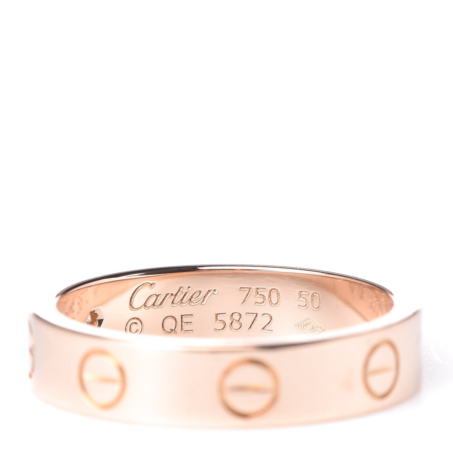 Cartier 18K Pink Gold Diamond 3.5mm LOVE Ring 50 5.25 4 of 5