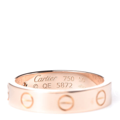 Cartier 18K Pink Gold Diamond 3.5mm LOVE Ring 50 5.25 4 of 5